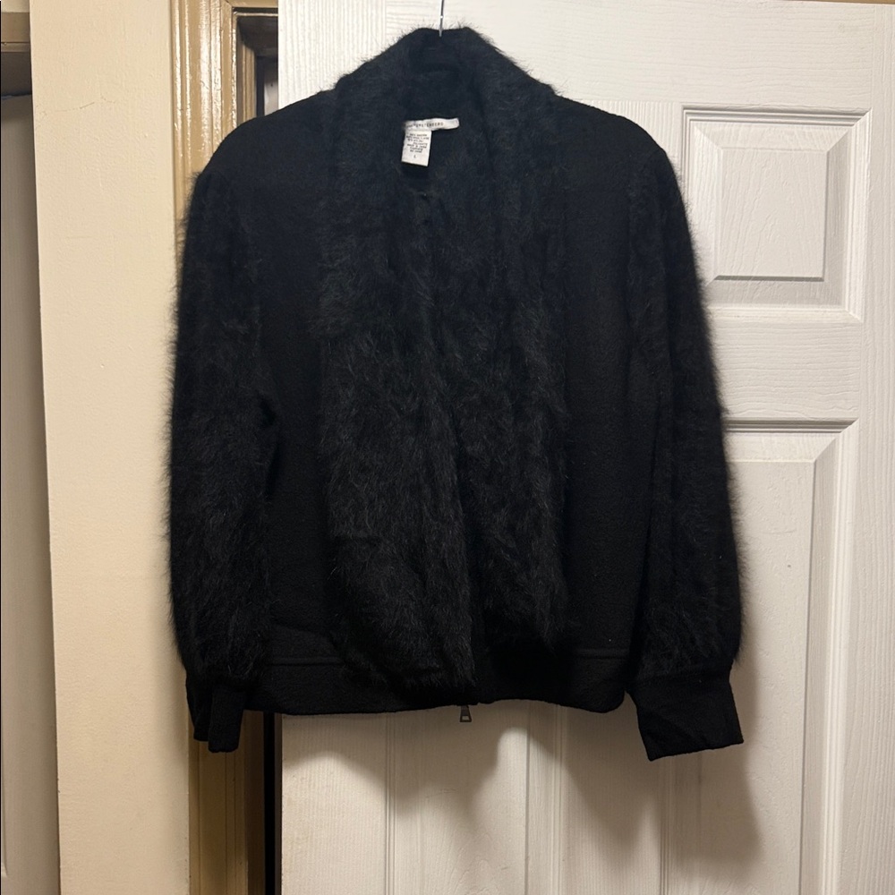 Diane Von Furstenberg Black Textured Cardigan